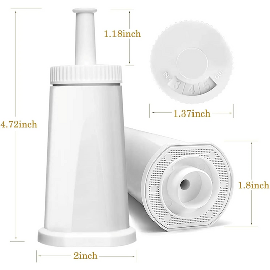 4 Pcs Replacement Water Filter Compatible with Breville Sage Claro Swiss For Oracle Barista Bambino Espresso Coffee Machine, Improves Coffee Taste & Reduces Limescale, Activated Carbon & Ion Exchange