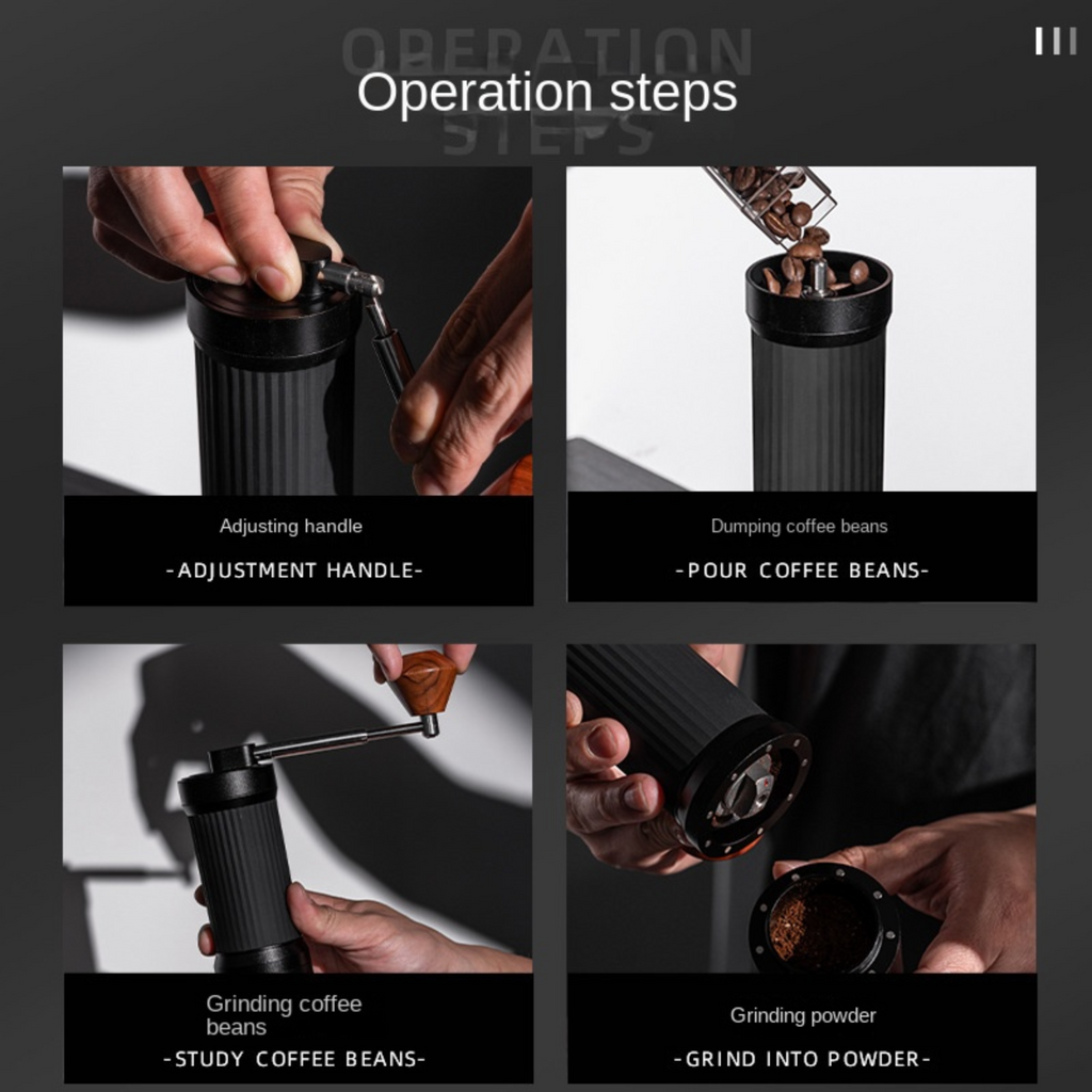 Manual Coffee Grinder with 7-Star Stainless Steel Conical Burr, 36 Adjustable Grind Settings, 90° Foldable Handle, Portable Hand Espresso Grinder, Non-Slip Grip, 25g Capacity (Black)