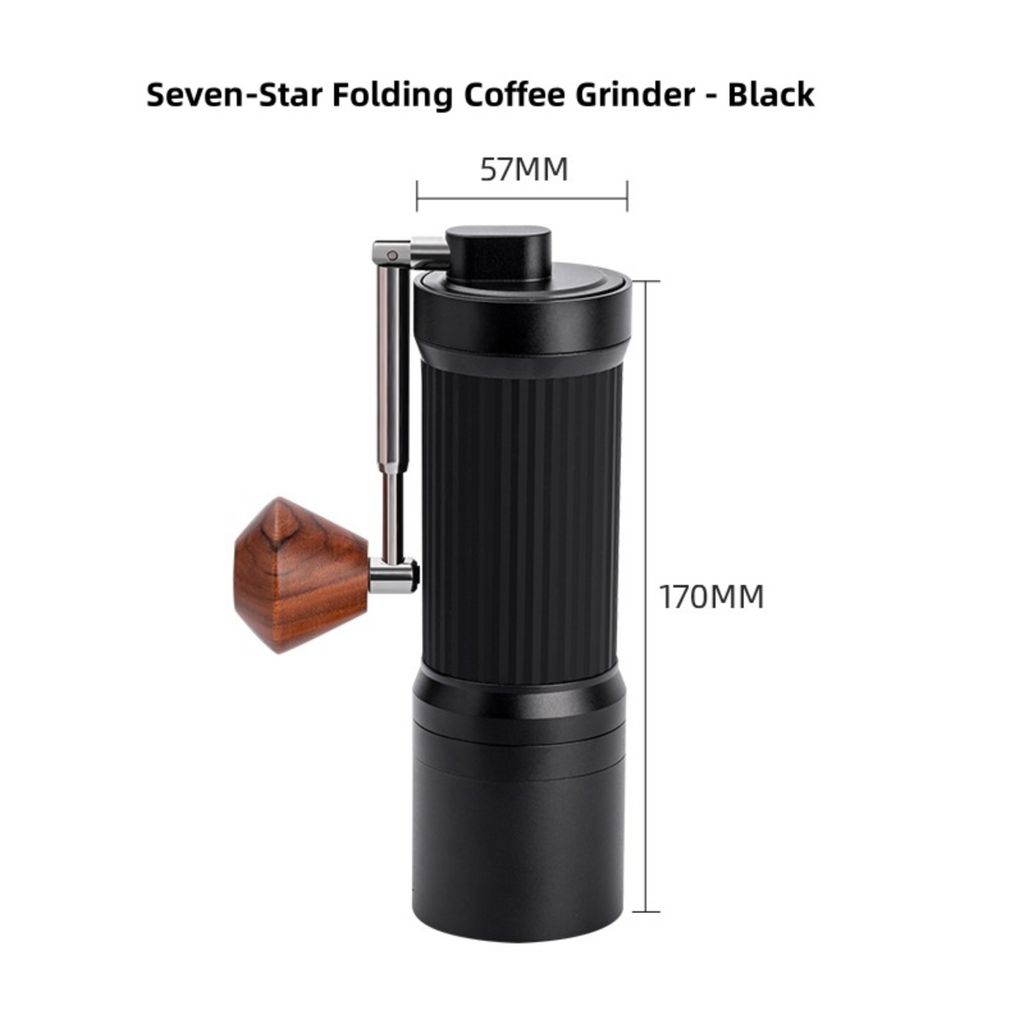 Manual Coffee Grinder with 7-Star Stainless Steel Conical Burr, 36 Adjustable Grind Settings, 90° Foldable Handle, Portable Hand Espresso Grinder, Non-Slip Grip, 25g Capacity (Black)
